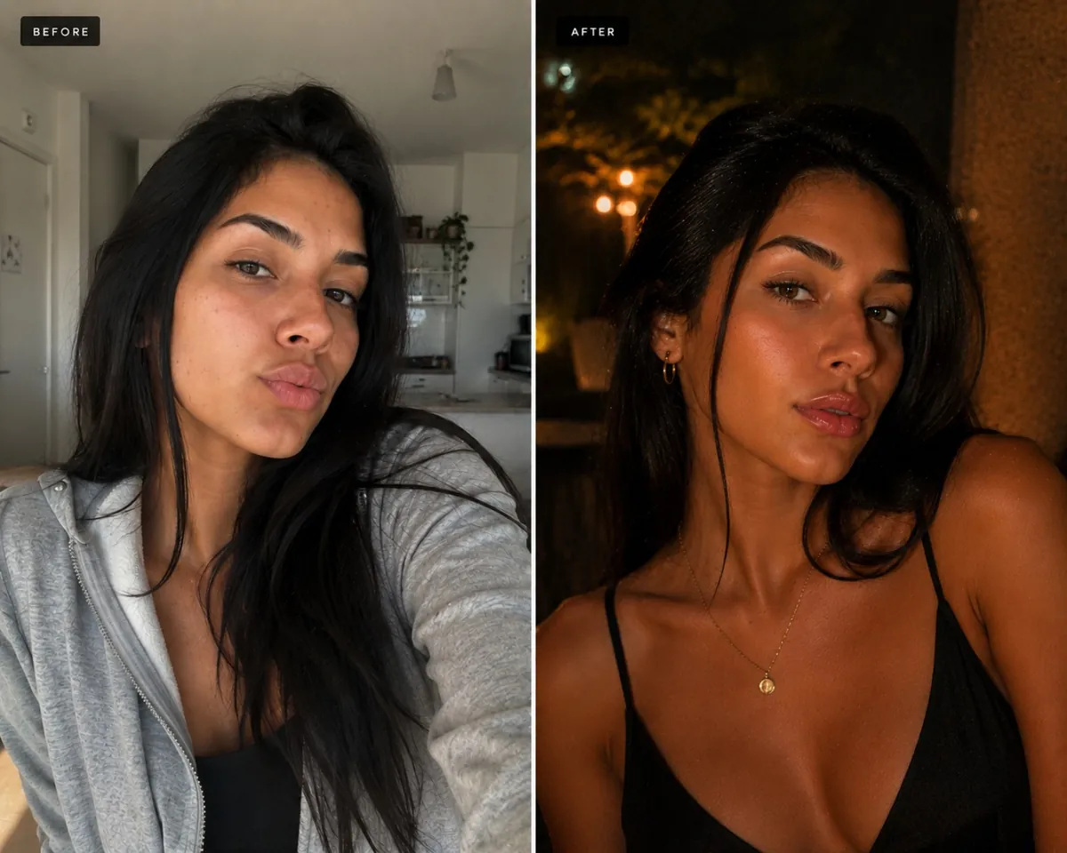 Before and After — Natural to Golden Hour