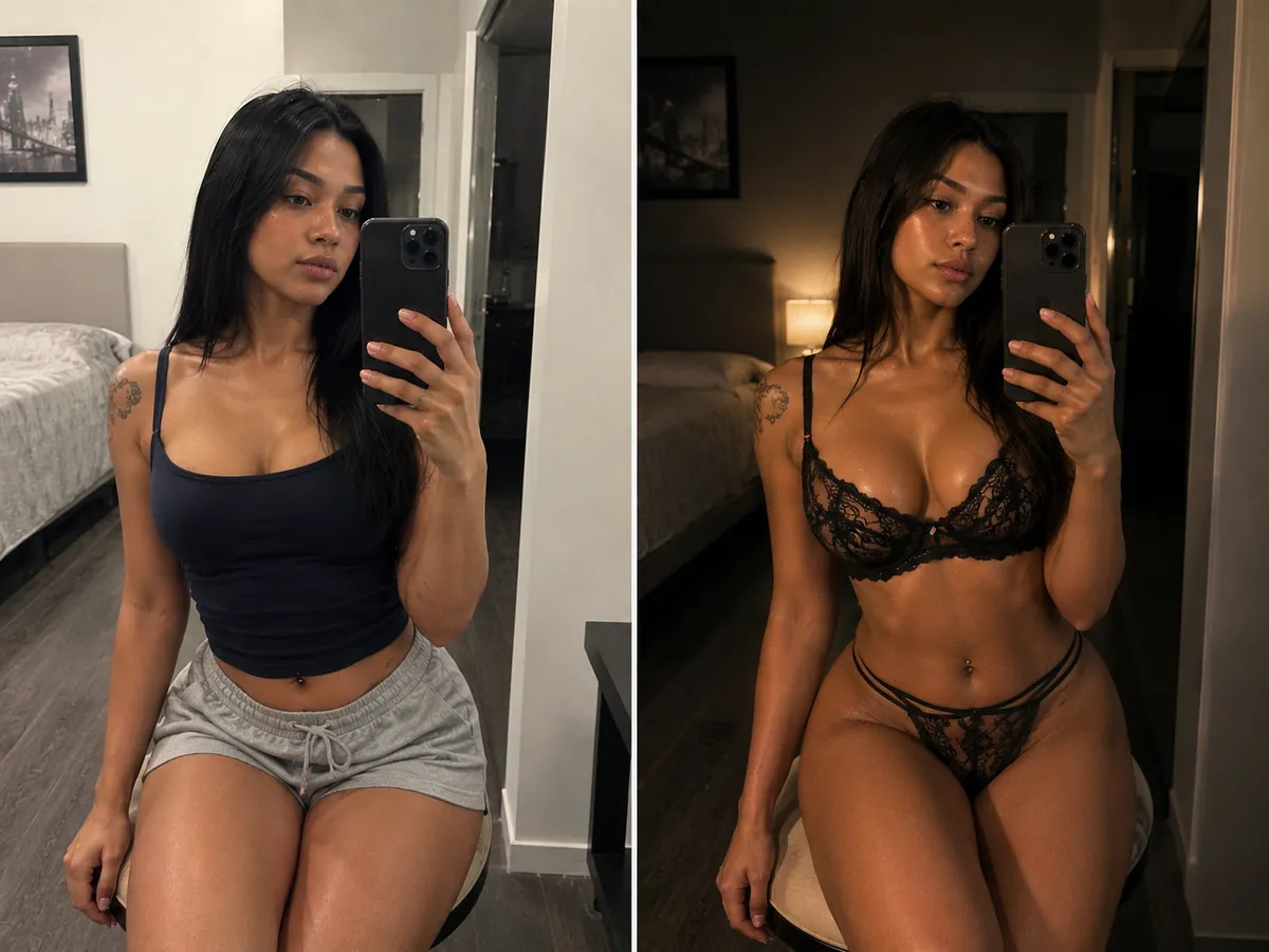 Before and After — Standing Mirror Selfie