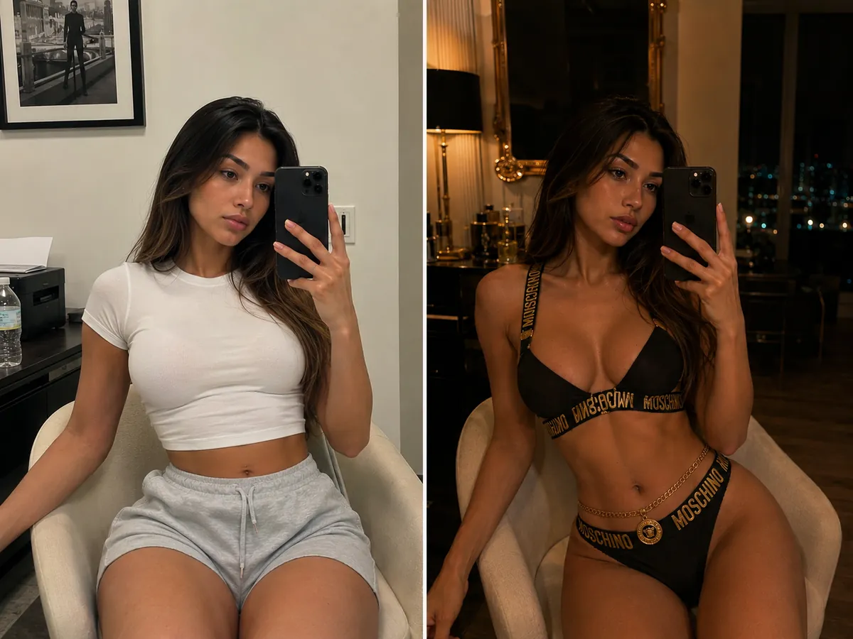 Before and After — Living Room Selfie