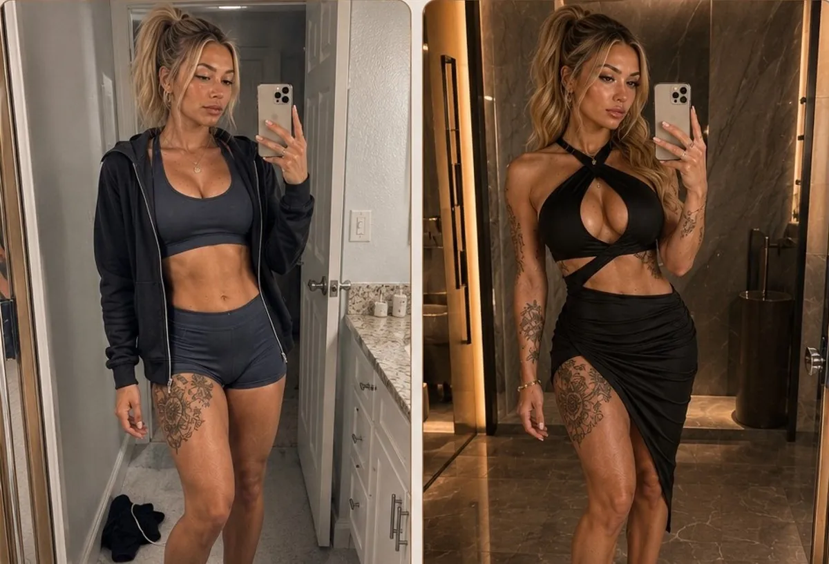 Before and After — Gym Wear to Night Out